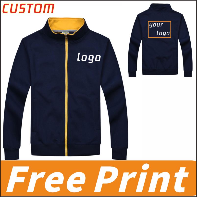 Embroidery Cardigan - Fashionable Stand Up Collar Zipper Sweatshirt