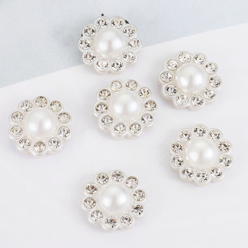 Embroidery Simple - 50pcs White Flat Imitation Pearl Resin