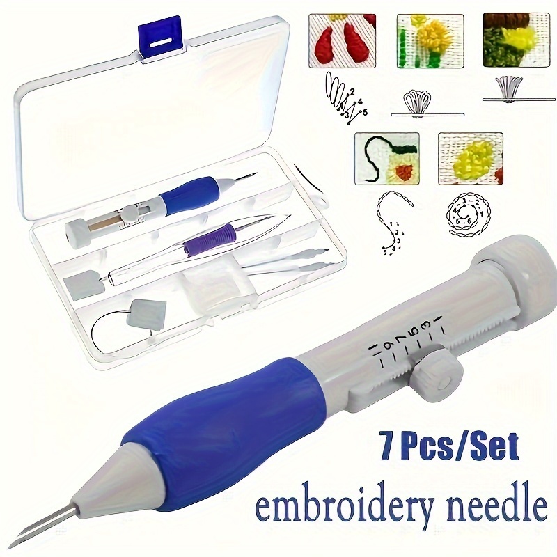 Embroidery Needles - 7-Piece Embroidery Punch Needle Sewing Tool