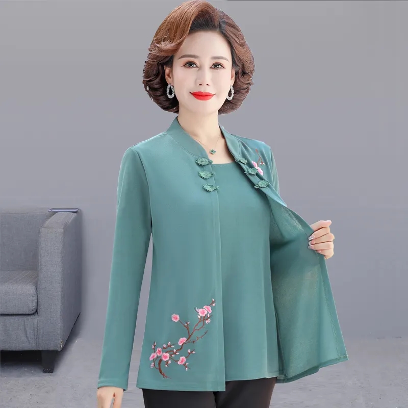 Middle-Aged Women Embroidery C - Embroidery Cardigan review and price