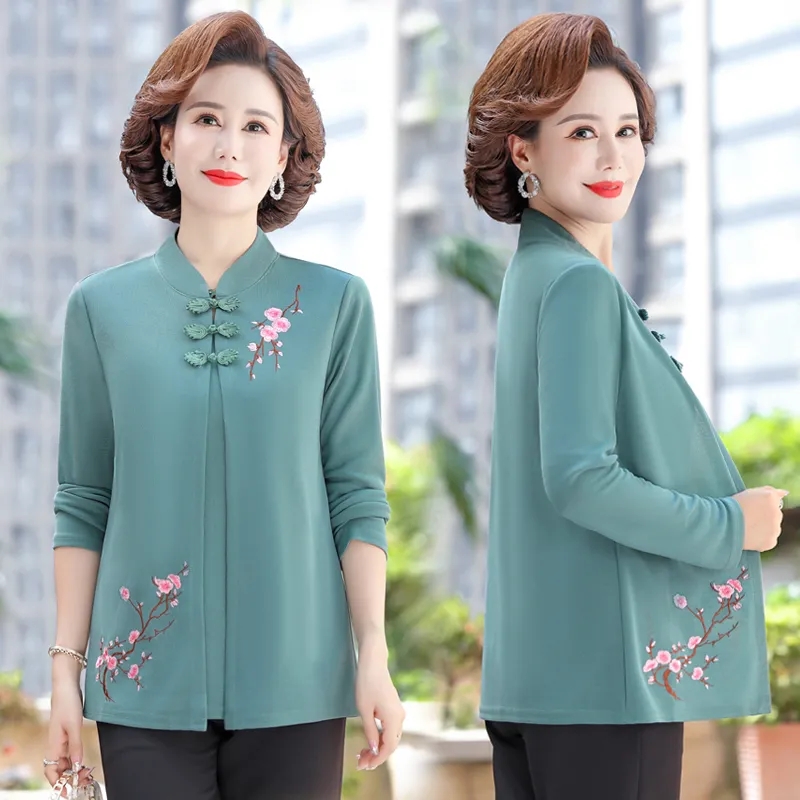 Middle-Aged Women Embroidery C - Embroidery Cardigan review and price