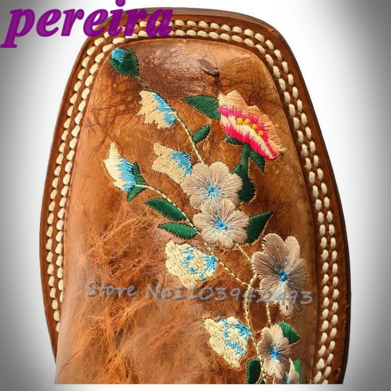 Embroidered Flower Boots Rose  - Embroidery Roses review and price