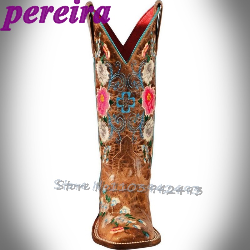 Embroidered Flower Boots Rose  - Embroidery Roses review and price