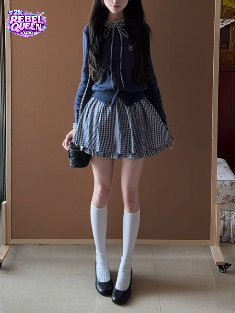 Japanese Preppy Sweet 2 Piece  - Embroidery Cardigan review and price