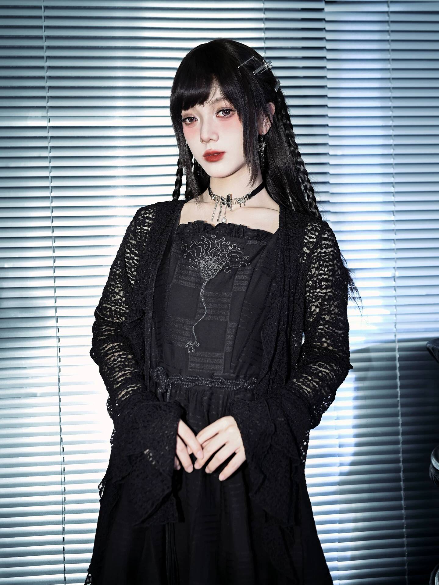 New Crinoid Embroidery Black D - Embroidery Dress review and price