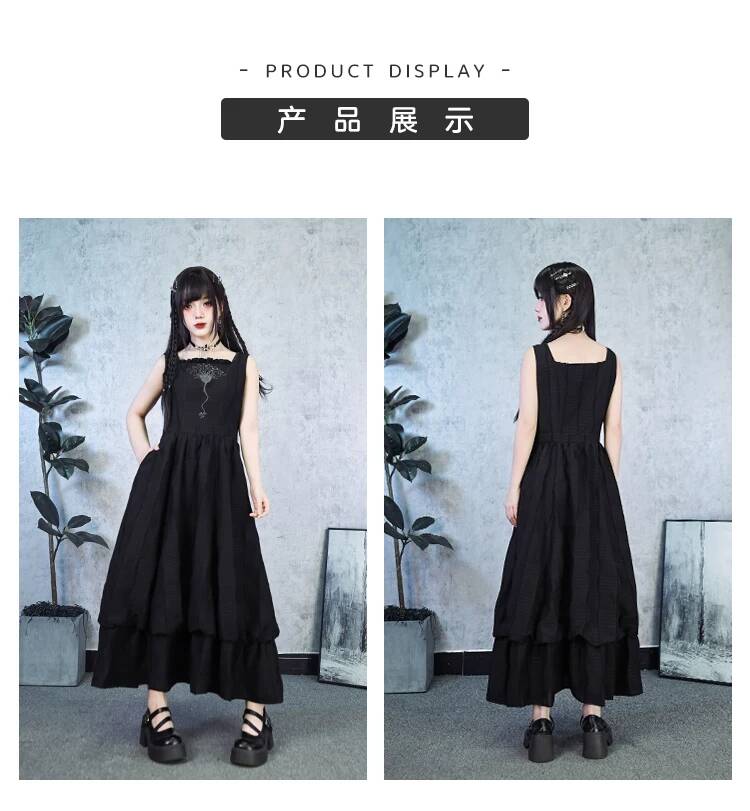 New Crinoid Embroidery Black D - Embroidery Dress review and price
