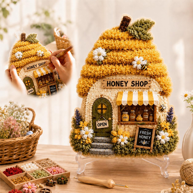 3D Mushroom House Poke Art DIY - Embroidery Needles review and price