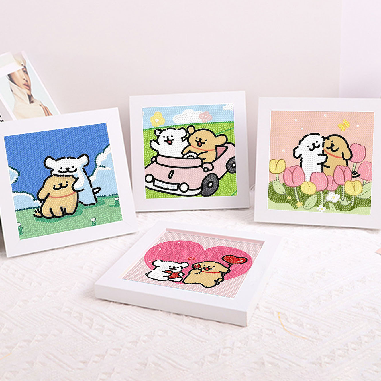 Cartoon Line Puppy Crystal Dia - Embroidery Ideas review and price