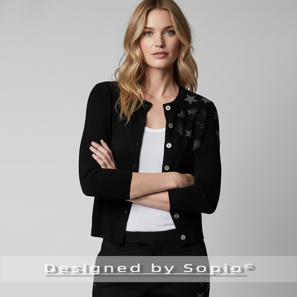 Star Heart Strass Sweater Wome - Embroidery Cardigan review and price