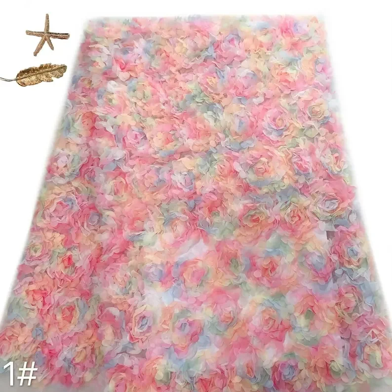 3d chiffon rose flower lace fa - Embroidery Roses review and price