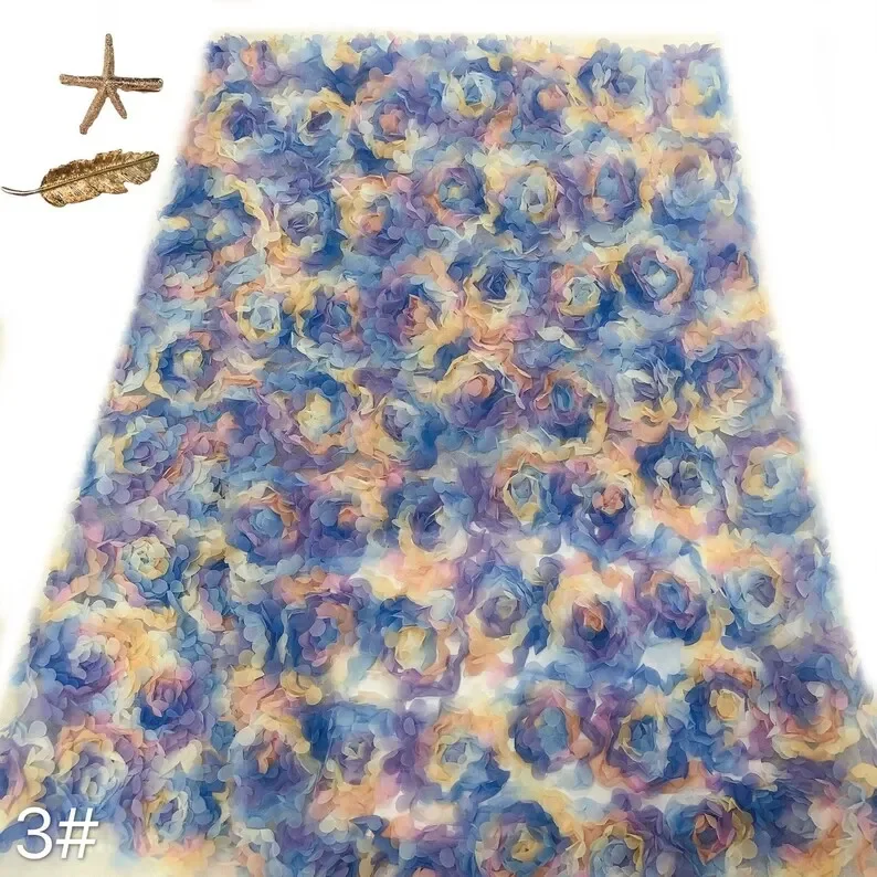 3d chiffon rose flower lace fa - Embroidery Roses review and price
