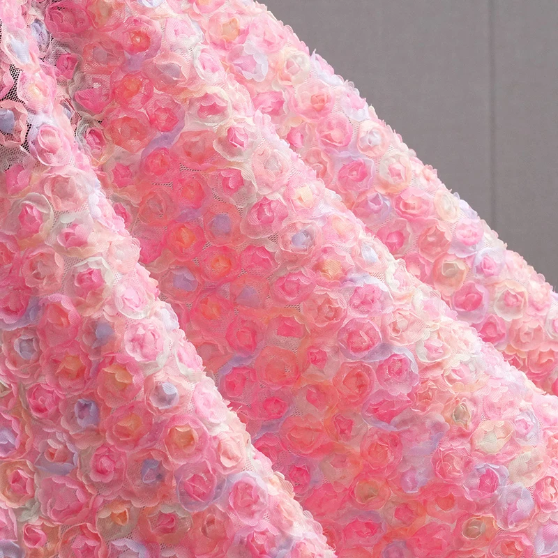 Colorful 3D Floral Embroidery  - Embroidery Roses review and price
