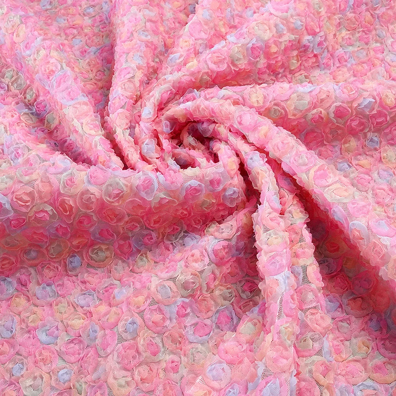 Colorful 3D Floral Embroidery  - Embroidery Roses review and price
